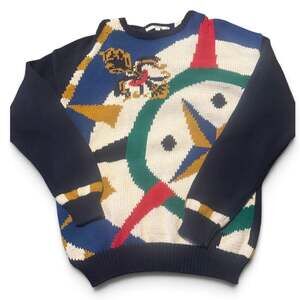 Vintage Perry Ellis Abstract Knit Sweater – Men’s Large